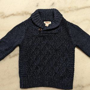 Toddler Boys' Shawl Collar Pullover Sweater - Cat & Jack Navy, size 18M